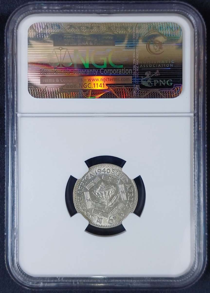 1940 SA 6 Pence * NGC XF45