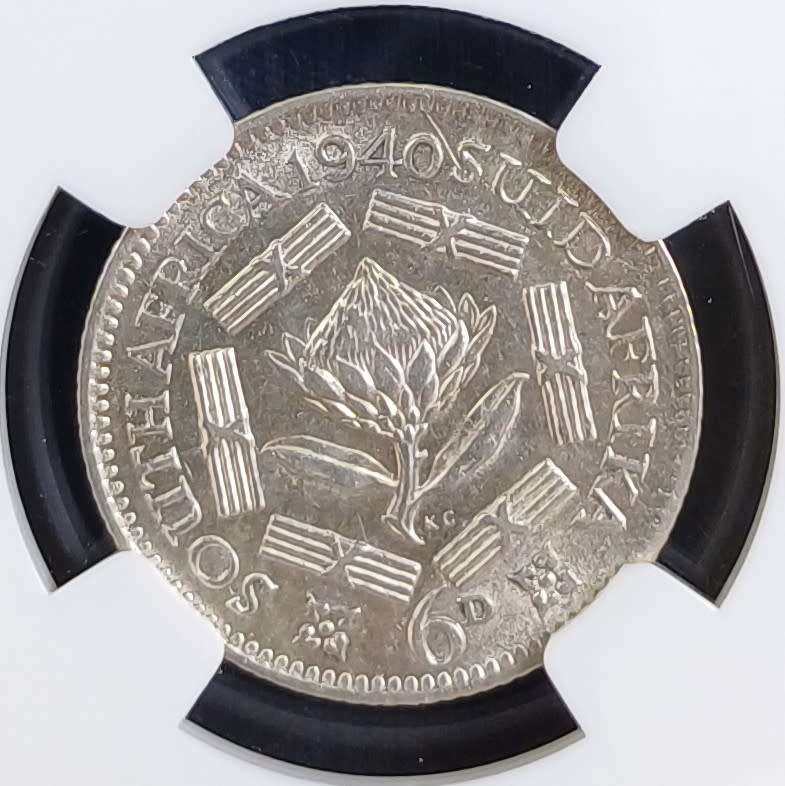 1940 SA 6 Pence * NGC XF45