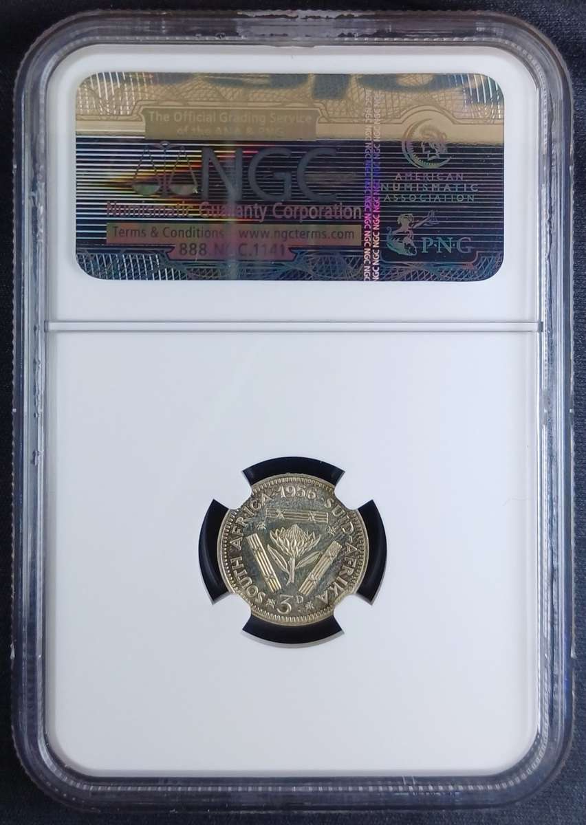 1956 SA 3 Pence * NGC PF66 - Some toning on coin