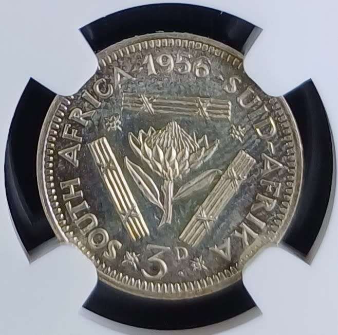 1956 SA 3 Pence * NGC PF66 - Some toning on coin