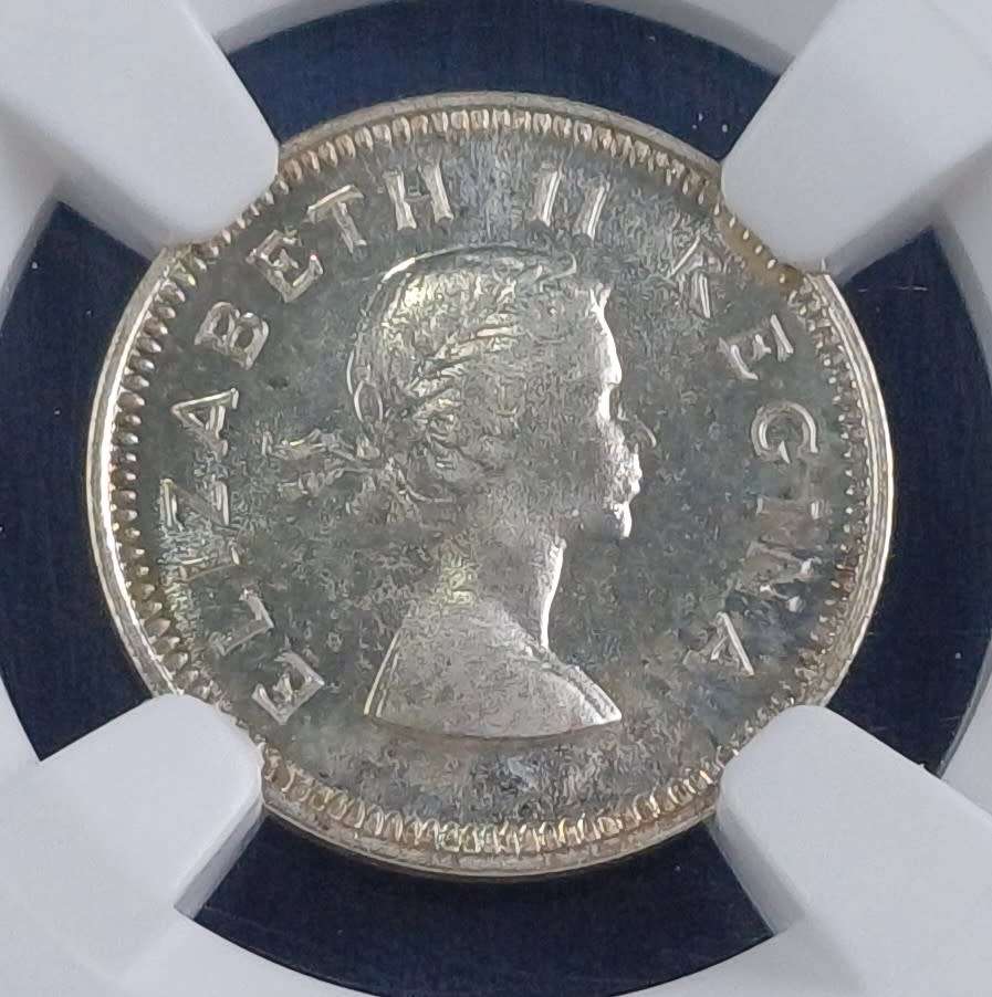 1954 SA 3 Pence * NGC PF66 - Some toning on coin