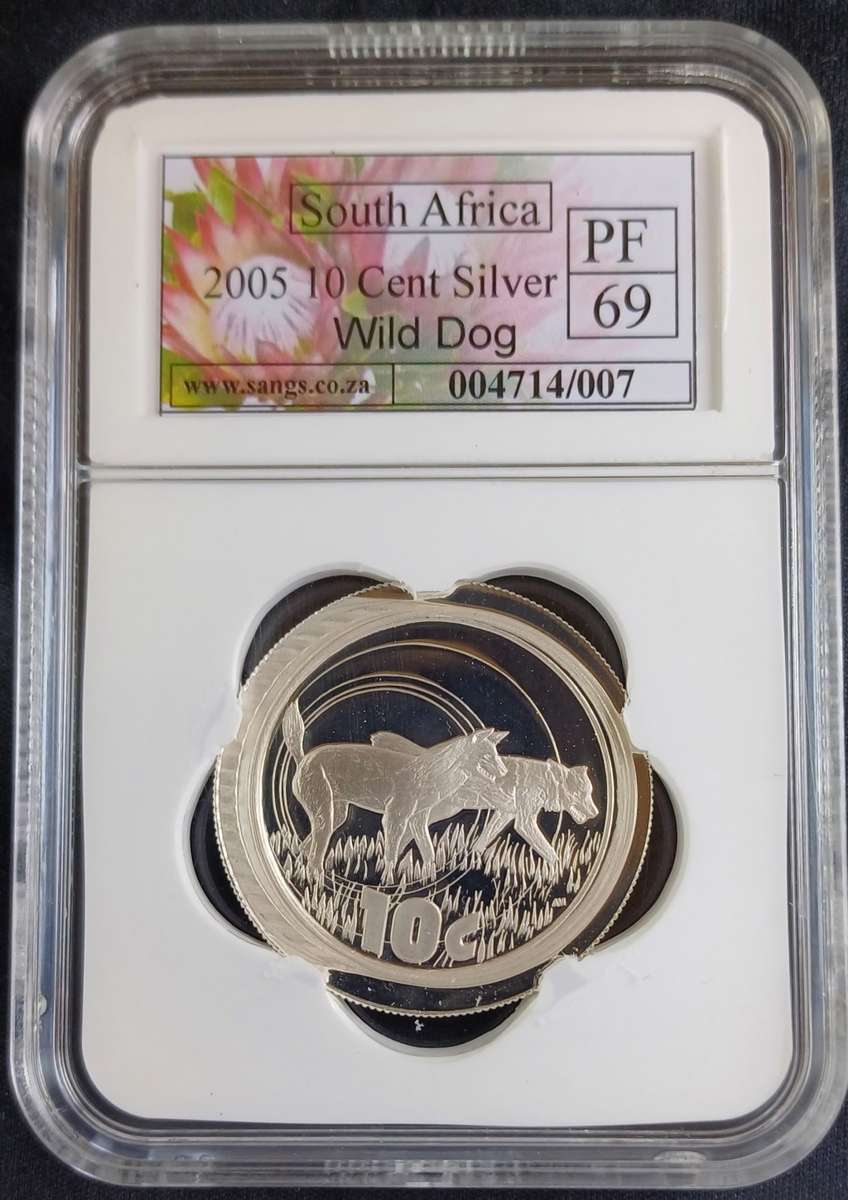 2005 SA 10c ½ Oz Silver *SANGS PF69 `Wild Dog`