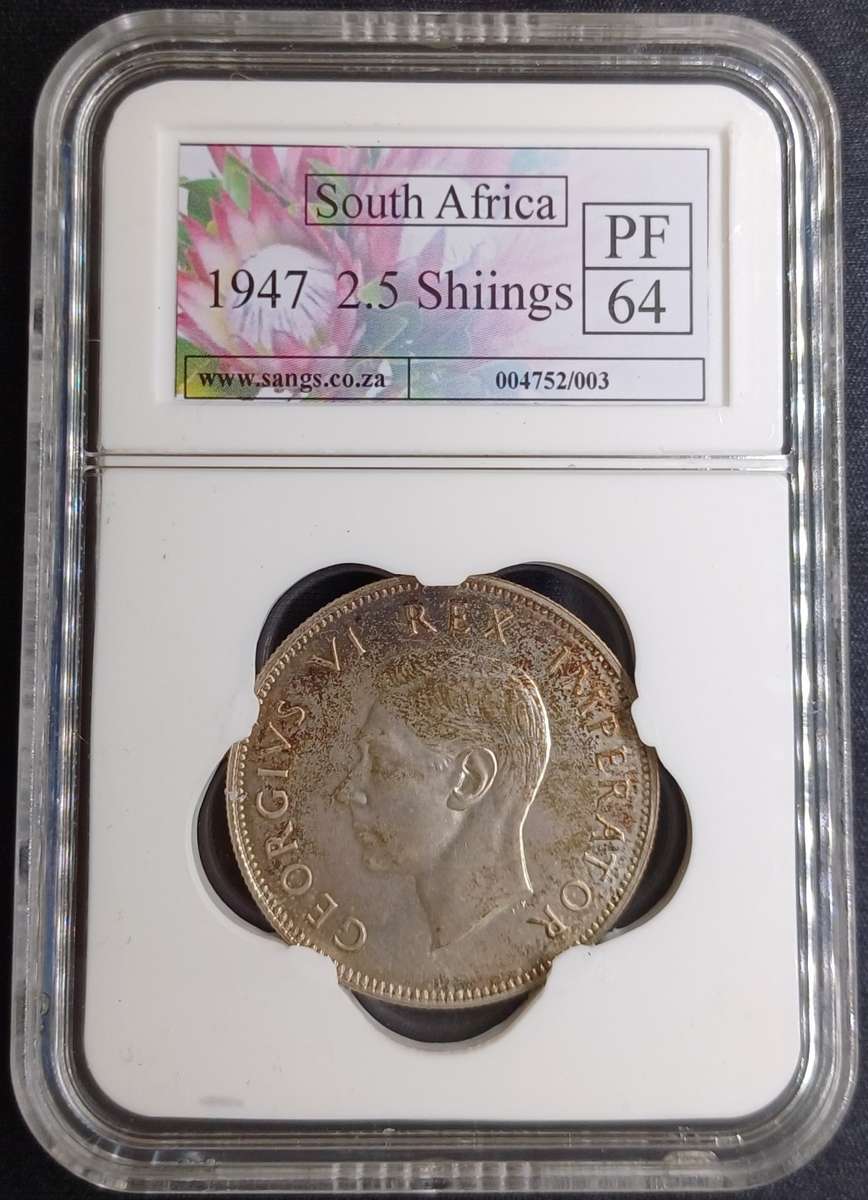 1947 SA 2.5 Shilling * SANGS PF64