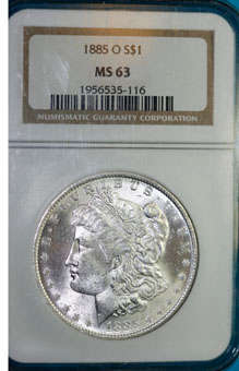 1885-O US Morgan (Silver) Dollar*NGC MS63