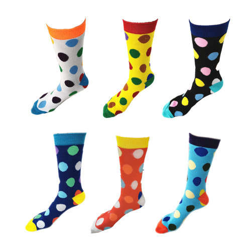 6 Pairs Pageryani Mens Socks - Happy Socks (Assorted Colour)