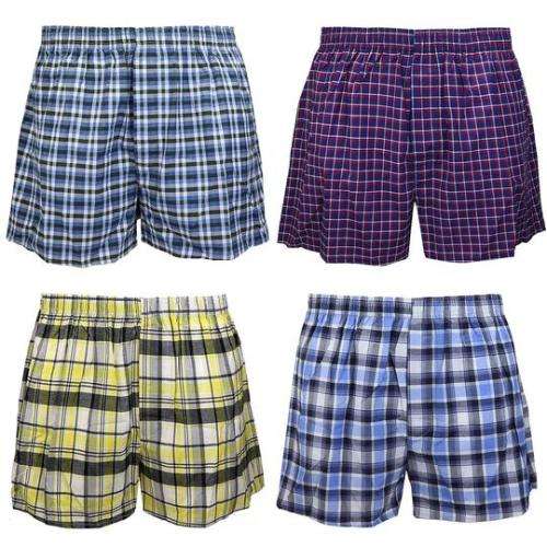 Pack of 4 Men`s Boxer Briefs - 100% Cotton - Ultra Comfy
