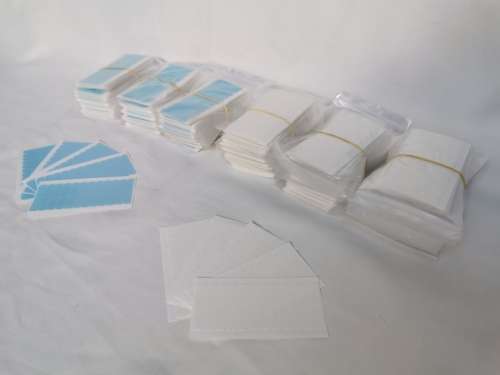 Pack of 60 Replacement Tapes For Tape In Hair Extensions (4cm Width) White/Blue