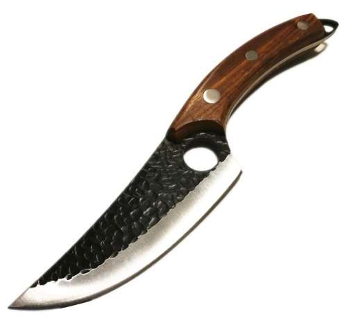 Damascus Knife -27cm Tactical Boning Hunting Knife With Leather Scabbard
