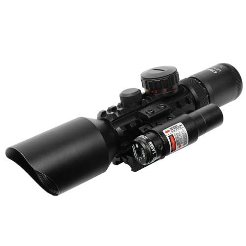 PLA 3x ~10x Tactical Rifle Scope With Laser Sight - JD-58