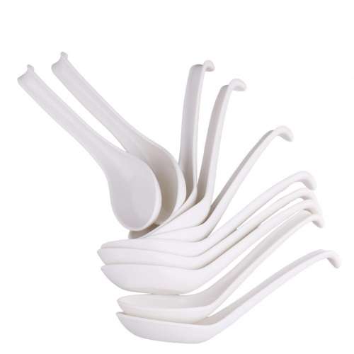 10 x Ramen Noodle Spoon Chinese Spoon Teaspoon Soup Spoon - Melamine