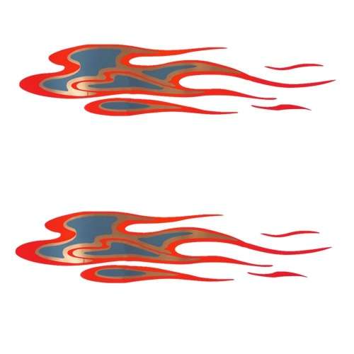 Car Decal Stickers - Flame - 60 x 14cm - Set of 2