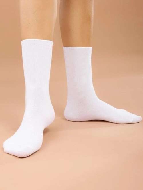 White Mens Socks - White Socks For Men - 6 Pairs