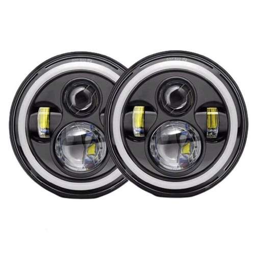 2 Pieces 75W 7 Inch LED Headlight For Jeep and Wrangler Off-Road Work Light