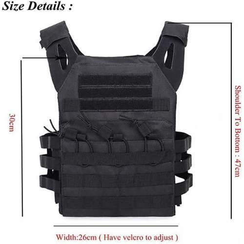 PLA Bulletproof Tactical Vest - Front and Back Ballistic Plate Pouches YJ-1
