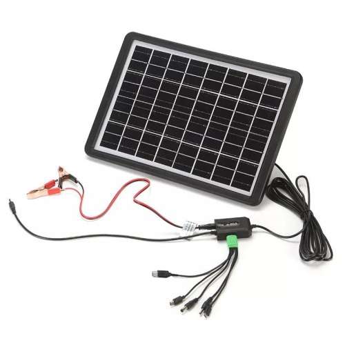 15W Solar Panel Charging Station With USB Multi-Head Cable (GD-120)