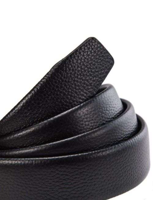Vera Prlle - Genuine Leather Belt for Men Auto Buckle Adjustable - Black 21