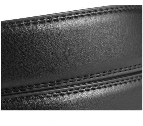 Vera Prlle - Genuine Leather Belt for Men Auto Buckle Adjustable - Black 21