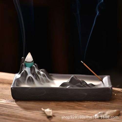 Back Flow Incense Burner - Kwun Lwun + 20 Backflow Incense Cones