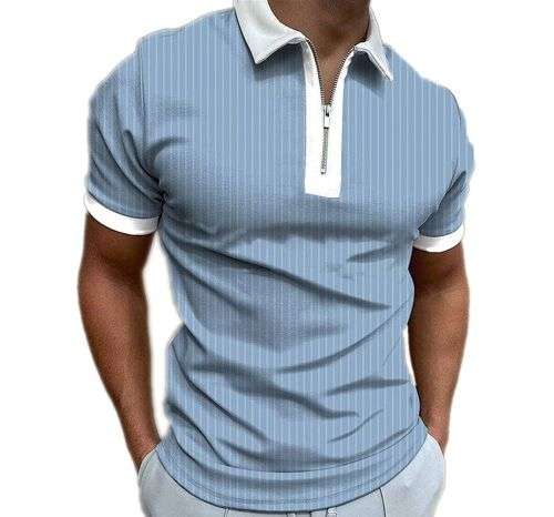 APEY Golf Shirt Collared T Shirts For Men Stretch Fit Polo Shirts - SkyBlue - XL