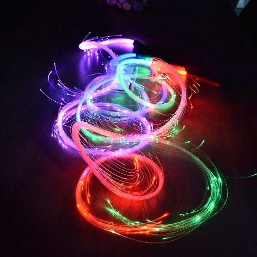 2x Pixel Whip - LED Fiber Optic Whip Glowing Whip USB Rechargeable - 182cm