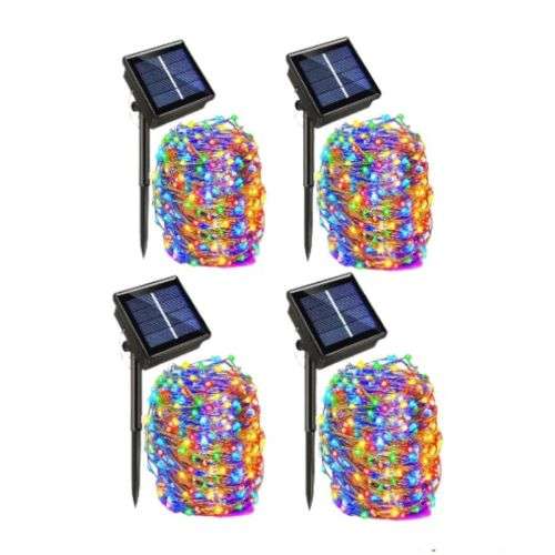 Solar Fairy LED Lights 10m - Pack of 4