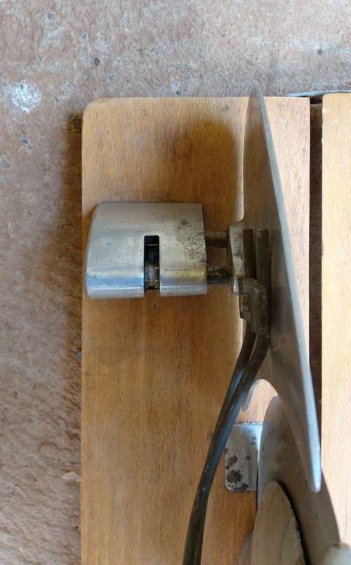 Very old wooden bread slicer
