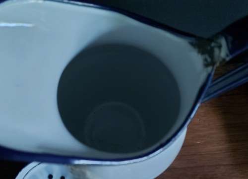 Vintage Enamel Bathroom Pitcher with Soap Dish