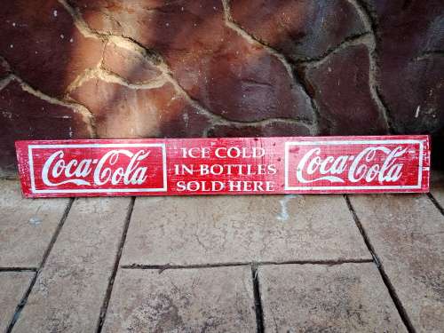 Coca Cola wooden painted sign