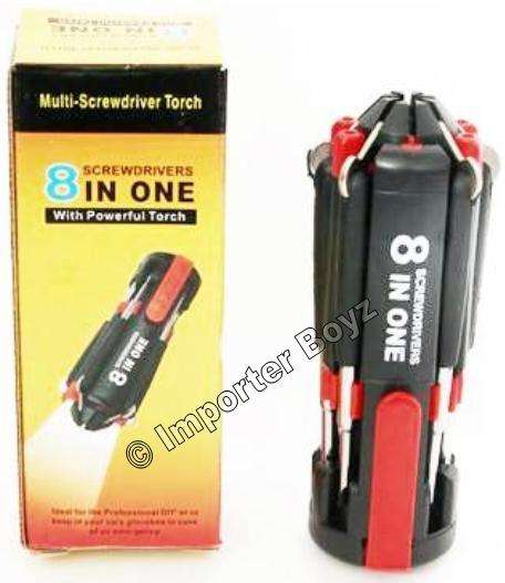 8 in 1 Multi Screwdriver Powerful Torch Set