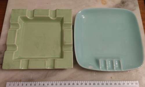 TWO VINTAGE ASHTRAYS (MAKERS STAMPS)