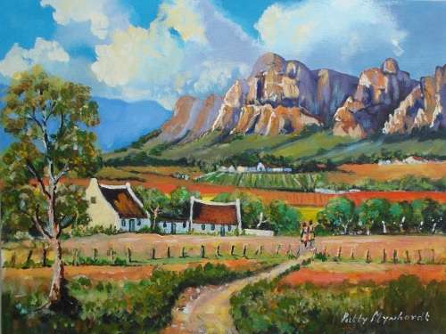 Painting by Patty Mynhardt "Farm Scene" CRAZY WEDNESDAY SPECIAL
