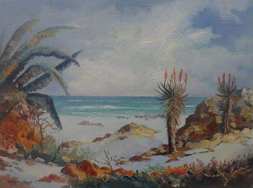 Oil Painting by Patty Mynhardt "Aloes on the Beach"