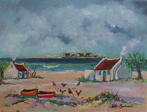 SPECIAL !!! Oil Painting by Patty Mynhardt "Feeding Chickens"