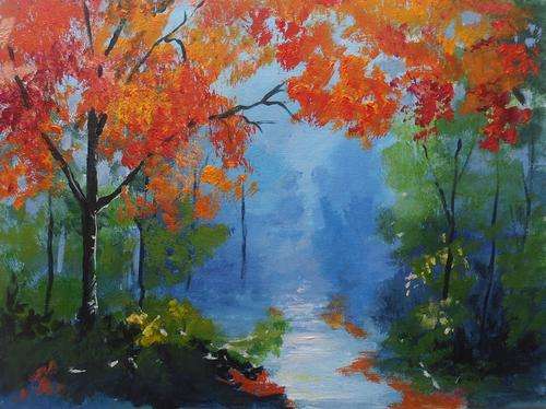 SPECIAL !!! Acrylic Painting by Patty Mynhardt "Autumn"
