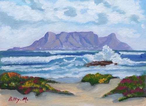 Original Painting by S.A. Artist Patty Mynhardt - "Table Mountain"