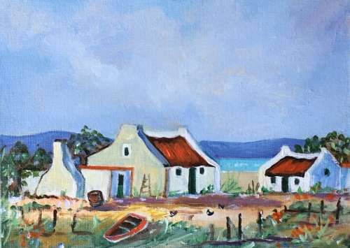 Original Painting by S.A. Artist Patty Mynhardt - "Cape Scene 01"