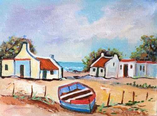 Original Painting by S.A. Artist Patty Mynhardt - "Cape Scene 02"