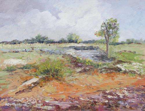 "Watering Hole" Oil Painting by patty Mynhardt