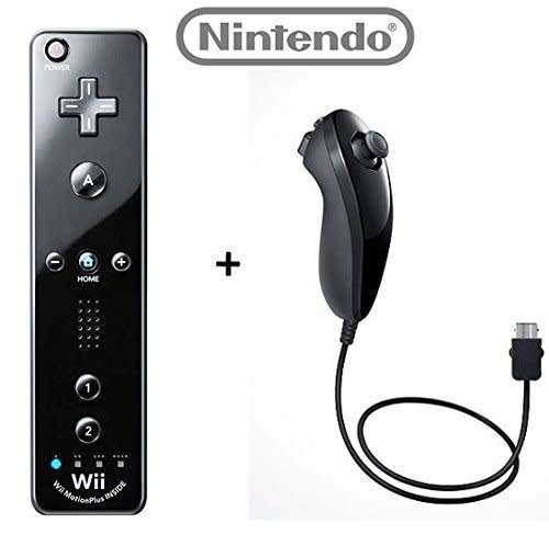 Wireless Motion Plus Controller with Nunchuck for Nintendo Wii Wii U Black
