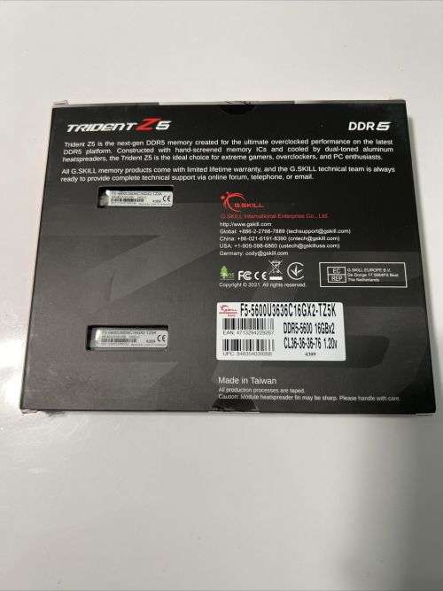 Trident Z5 RGB DDR5-5600 CL28-34-34-89 1.35V 32GB (2x16GB) Intel XMP