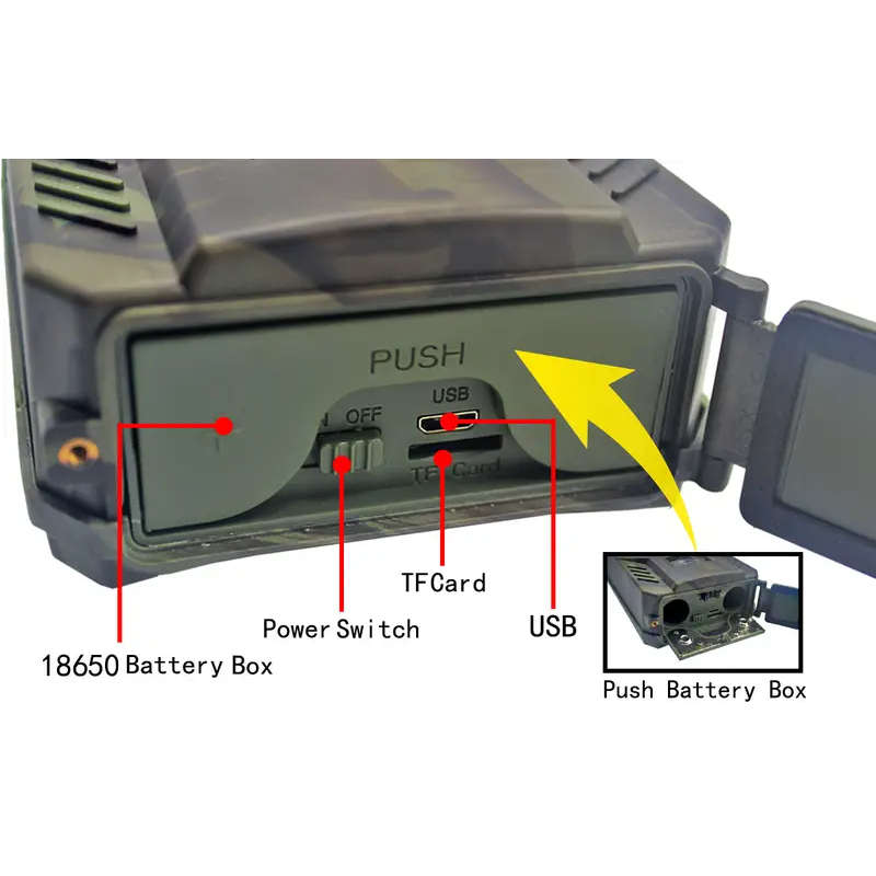 720p Outdoor Hunting Trail Camera With Night Vision Waterproof Infrared Heating