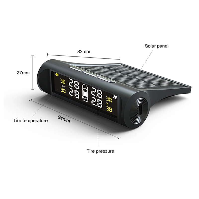Solar powered wireless TPMS tire pressure monitoring System