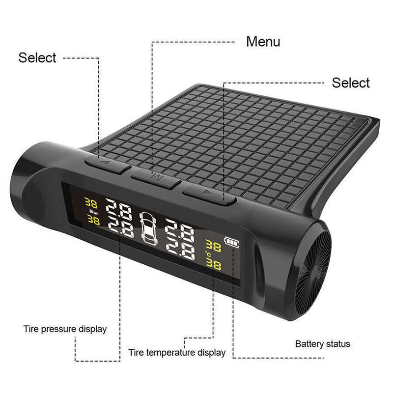Solar powered wireless TPMS tire pressure monitoring System
