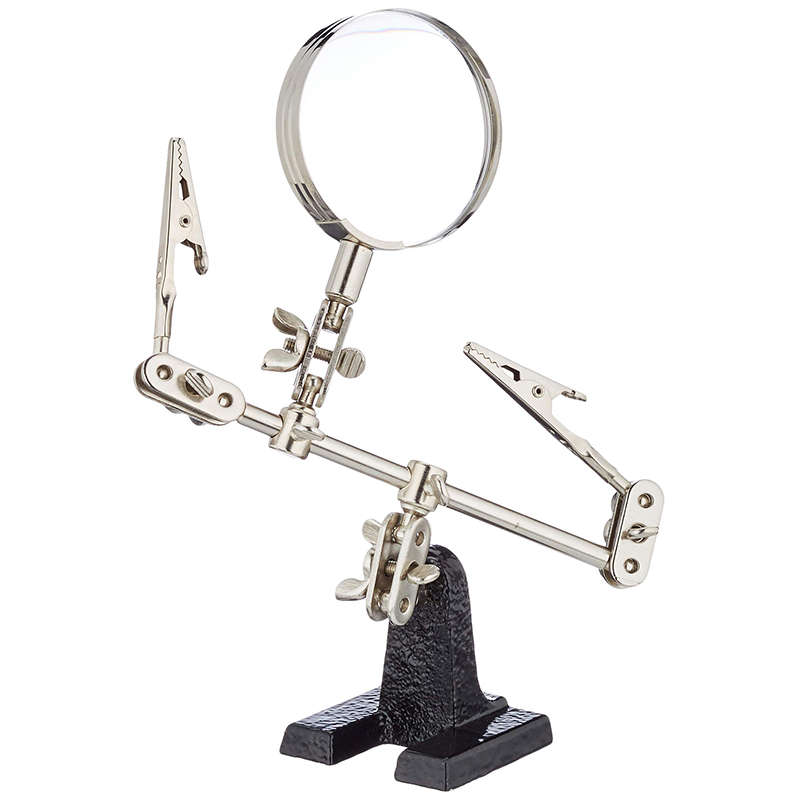Exquisite Welding Third Hand Help Stand Iron Magnifying Tool Hand Magnifying Glass Holder