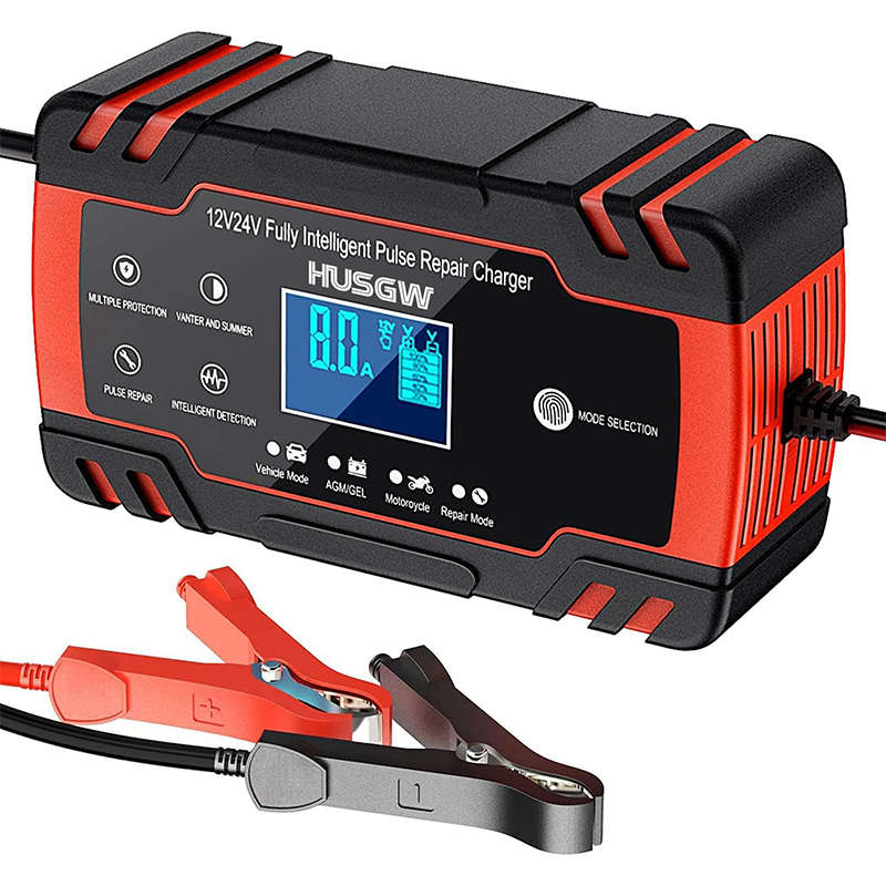 Multifunctional 12V 8A - 24V 4A Smart Pulse Repair Battery Charger