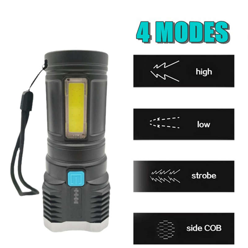 Convenient And Practical Ultra-Bright Led Light Usb Rechargeable Flashlight 4-Core