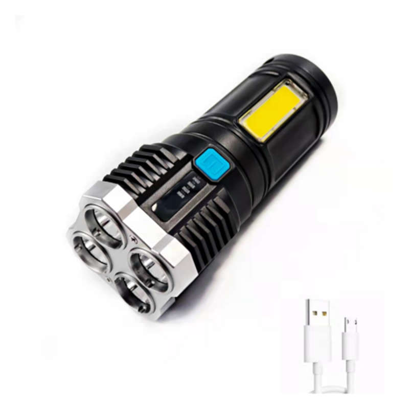 Convenient And Practical Ultra-Bright Led Light Usb Rechargeable Flashlight 4-Core