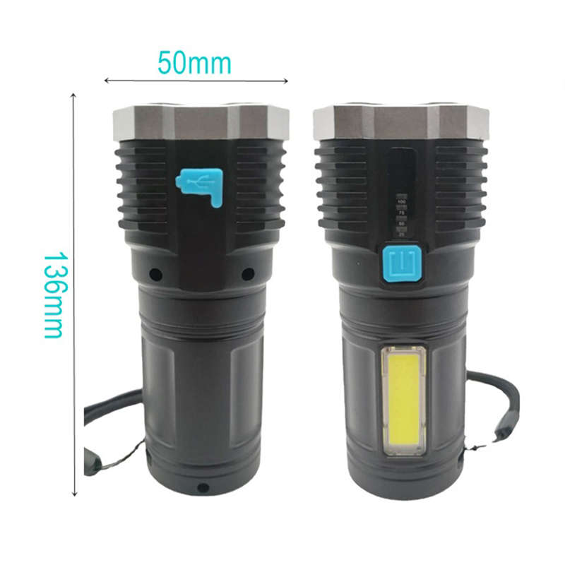 Convenient And Practical Ultra-Bright Led Light Usb Rechargeable Flashlight 4-Core