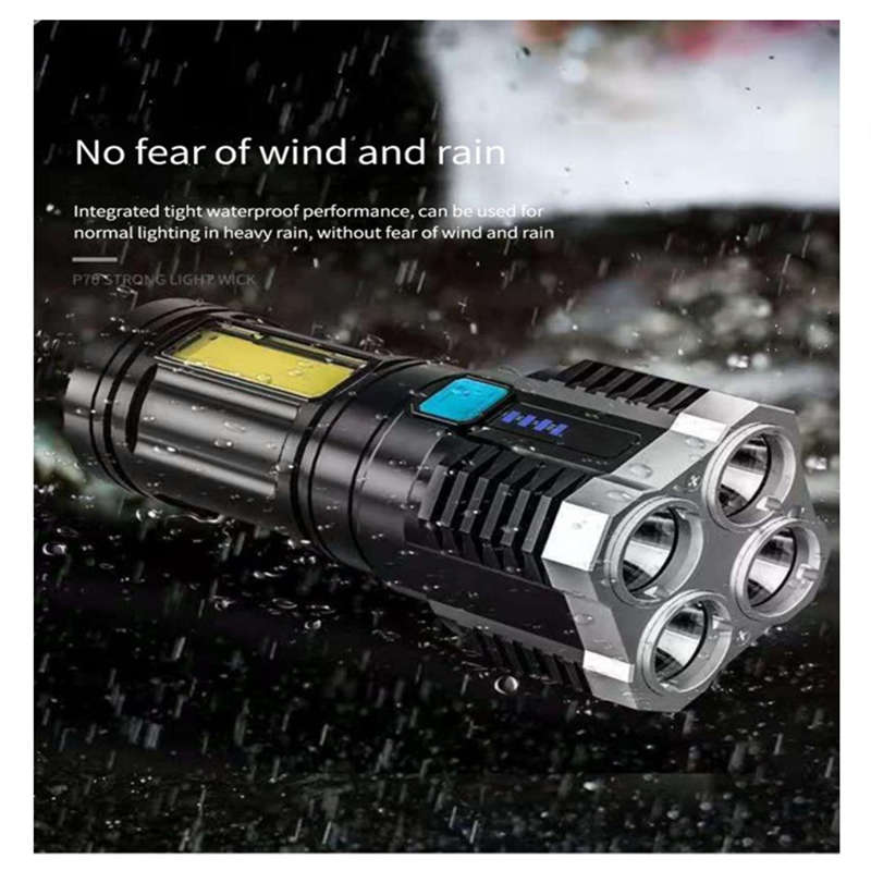 Convenient And Practical Ultra-Bright Led Light Usb Rechargeable Flashlight 4-Core