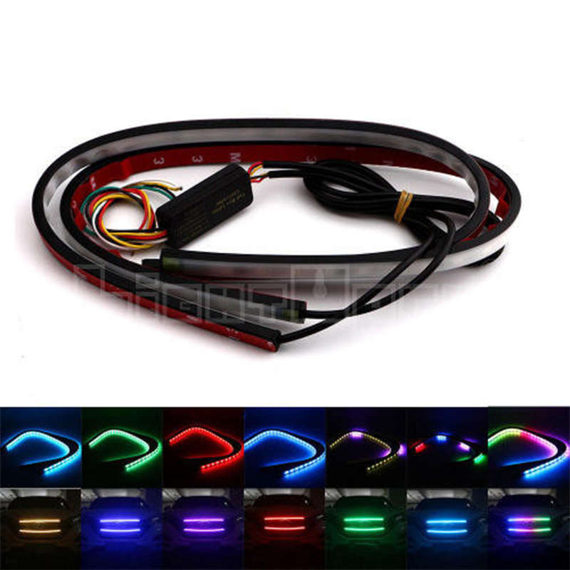Beautiful And Beautiful 7-Color Rgb Car Led Light Strip Ranger Neon Mesh Light For Under Hood Grille